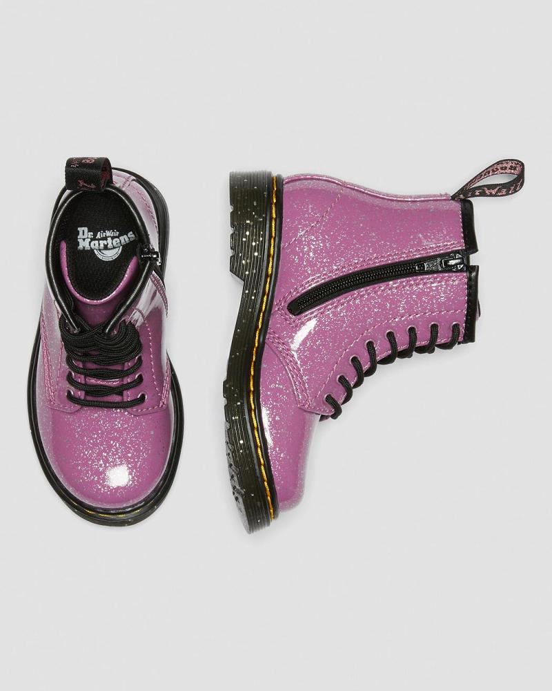 Kids' Dr Martens Toddler 1460 Glitter Lace Up Boots Pink | AU 692VRW